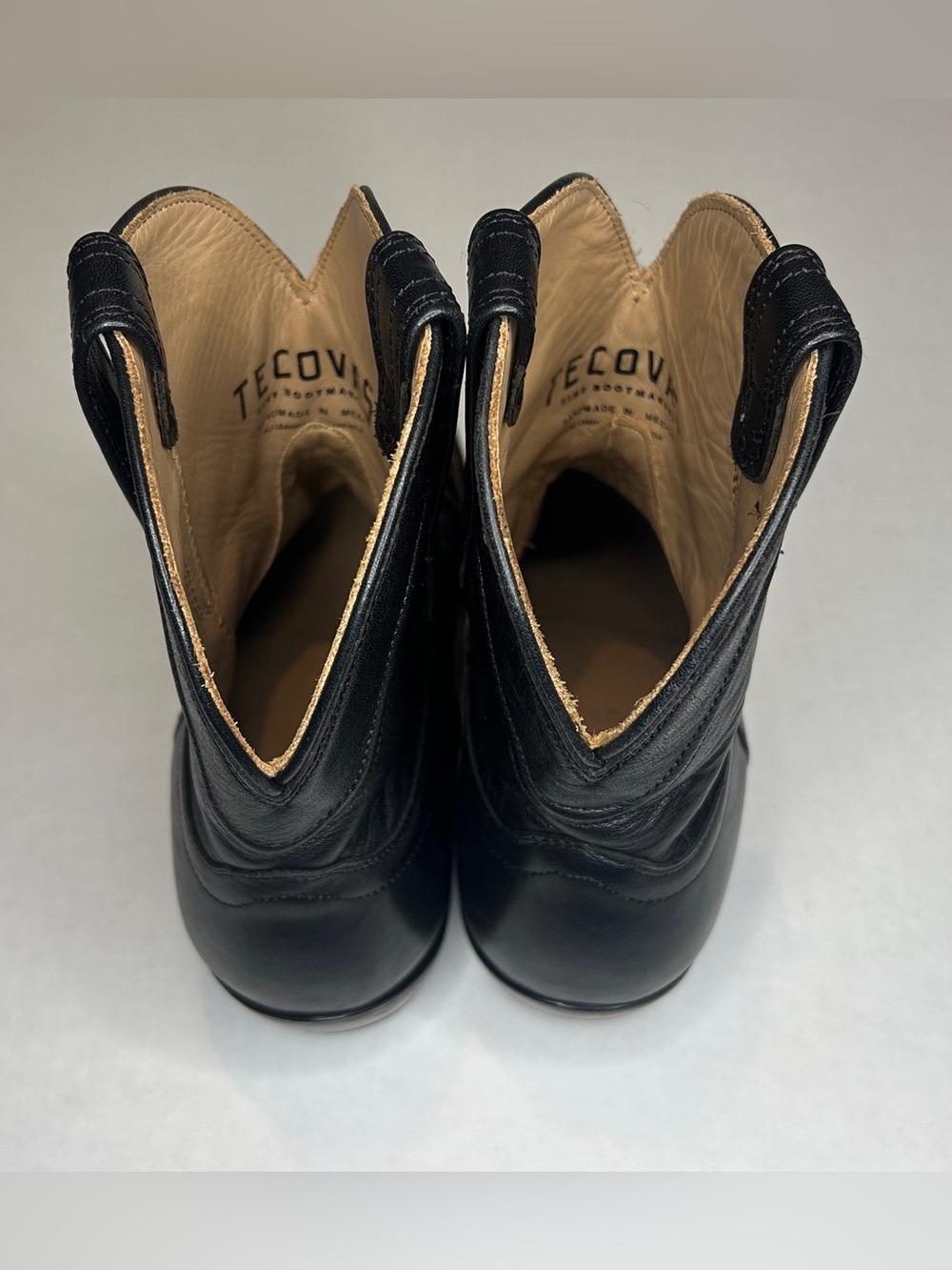 Tecovas Size 8.5B Black Women's Cowboy Ankle Boot with Brown Leather Sole - Picture 4 of 12